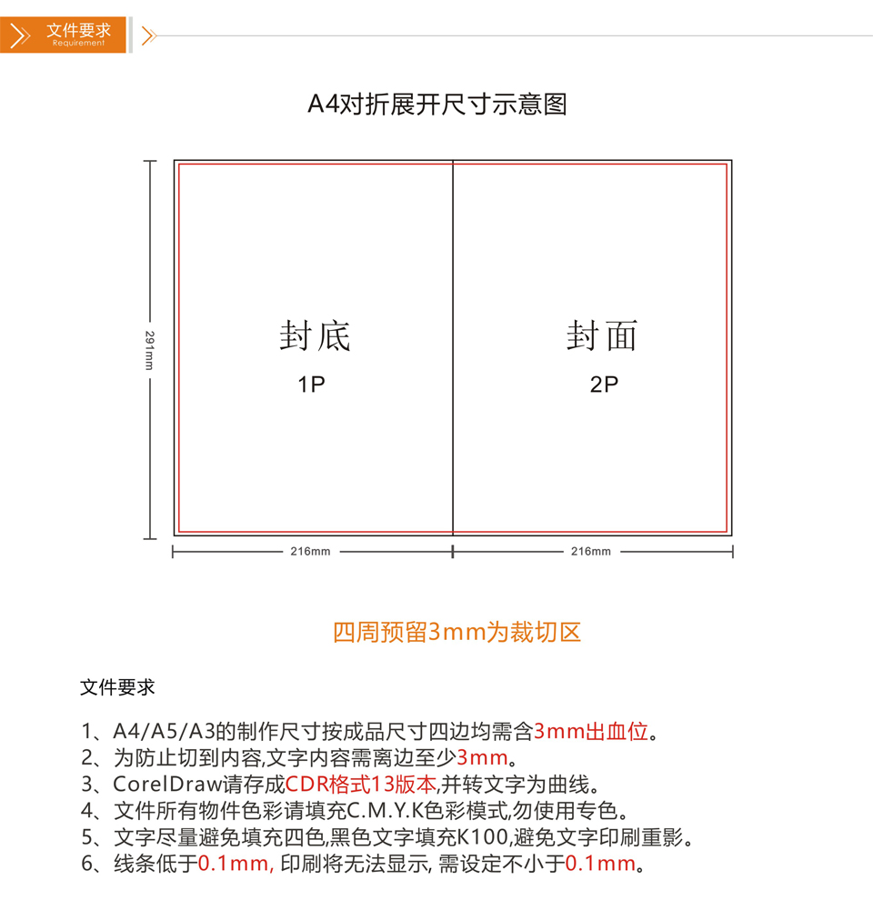 飛印網折頁印刷設計文件要求