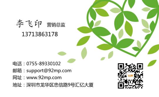 綠葉點(diǎn)綴名片設(shè)計(jì)模板下載